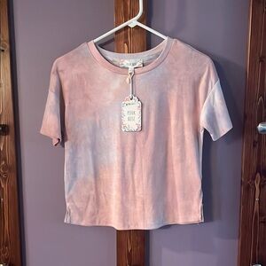 🆕 Pink Rose Pastel Tie Dye crop tee